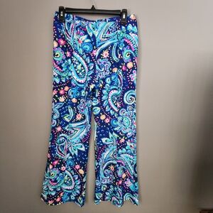 Vibrant Paisley Print Wide-Leg Pants